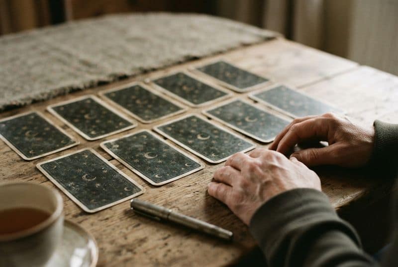 A twelve-card year reading, read as themes rather than months